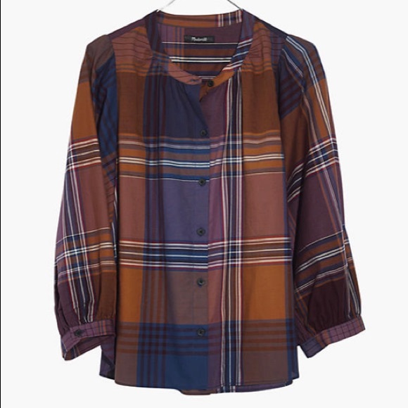 Madewell Tops - NEW - Madewell Plaid Peasant Top